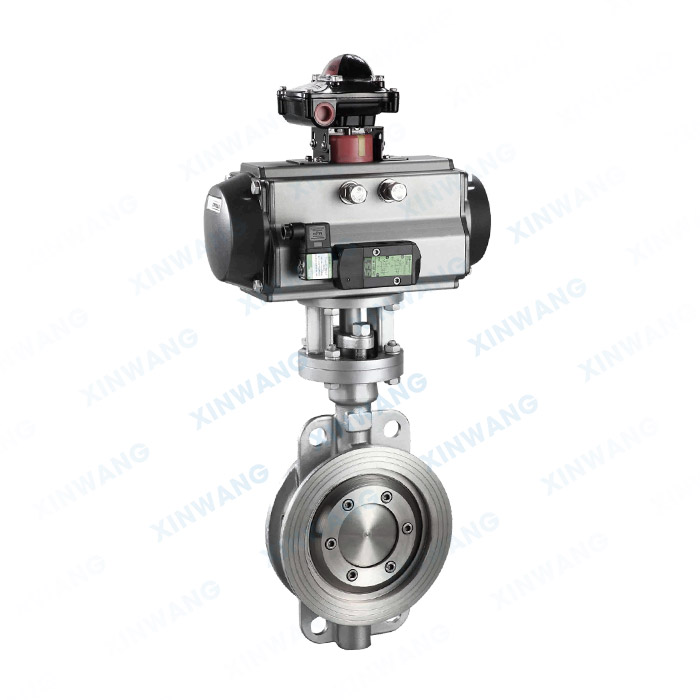 气动三偏心硬密封对夹蝶阀