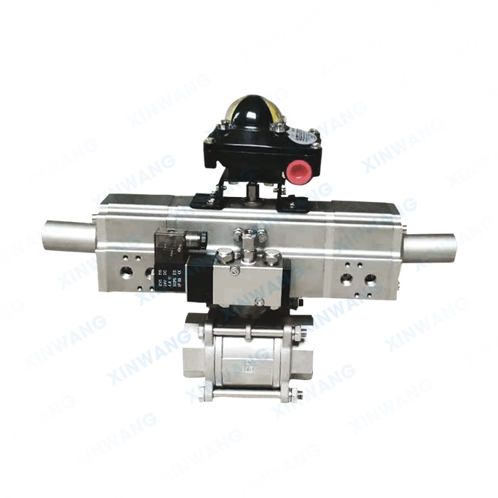 三段式气动螺纹球阀