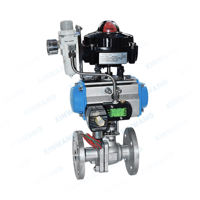 配防爆三联件气动法兰球阀